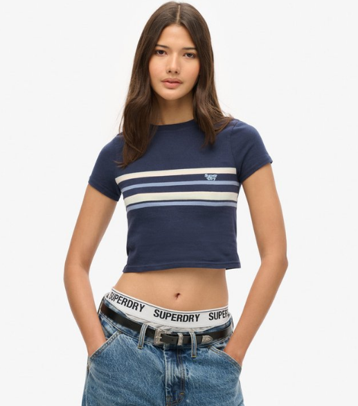 Superdry Vintage Stripe Crop Tee