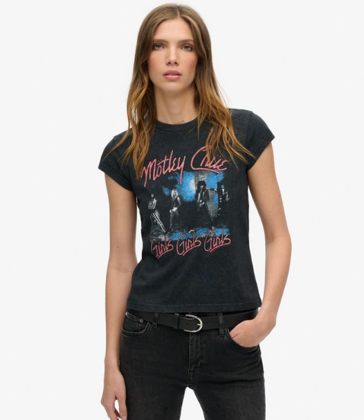 Superdry Motley Crue x Superdry Cap Sleeve Tee