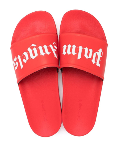 Palm Angels Logo Print Pool Sliders